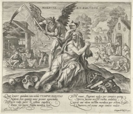 Landscape with Father Time and personifications of Misery and Poverty