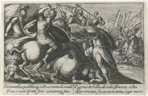 Cygnus Fights the Trojans Against the Greeks
