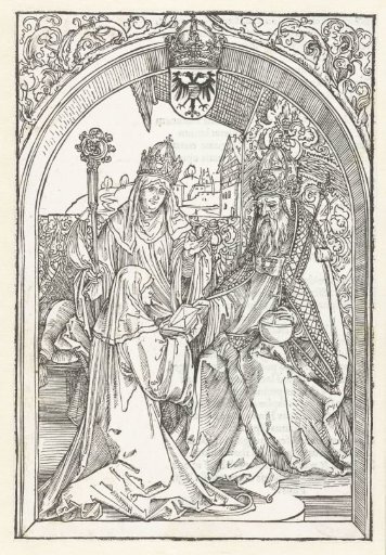 Roswitha of Gandersheim Presents an Exemplar of Her Book to Emperor Otto I
