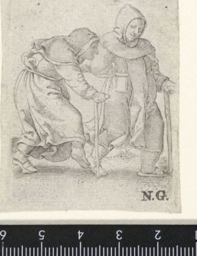 Dancing man and woman dressed as clergymen
