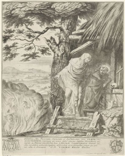St. Theresa and St. Nicholas of Tolentino Praying for the Souls in Purgatory
