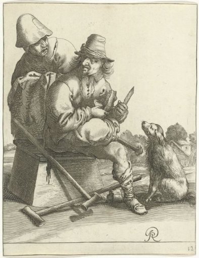 Two Beggars and a Dog