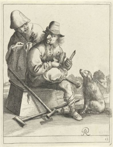 Two Beggars and a Dog