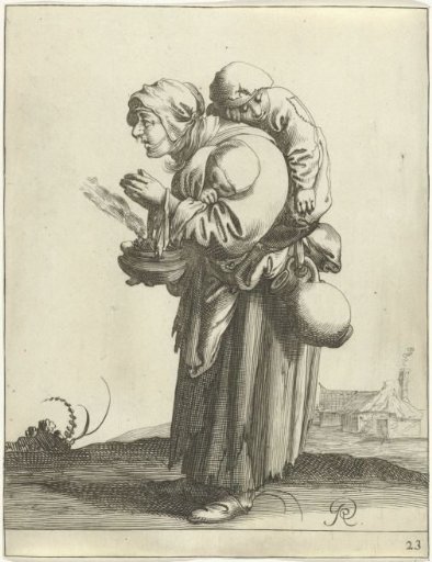 Female beggar with children