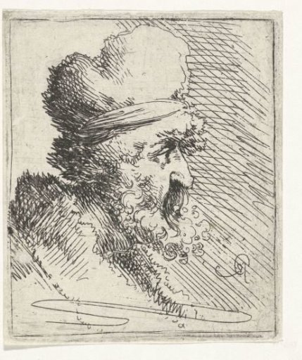 Head of a Man with Beard and Cap
