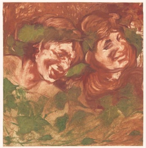 Two Bacchantes Surrounded by Ivy Leaves