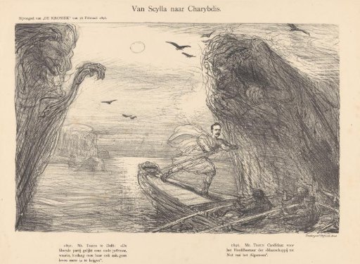 Willem Treub as Odysseus between Scylla and Charybdis