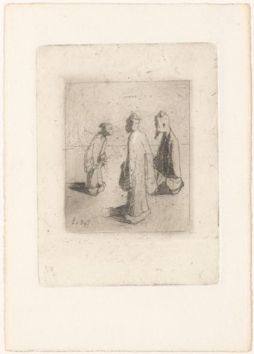 Three Asian figures of human beings