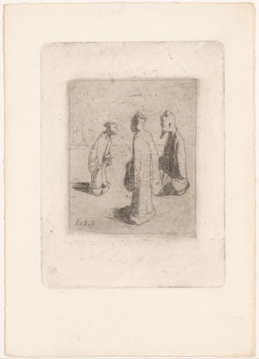 Three Asian figures of human beings
