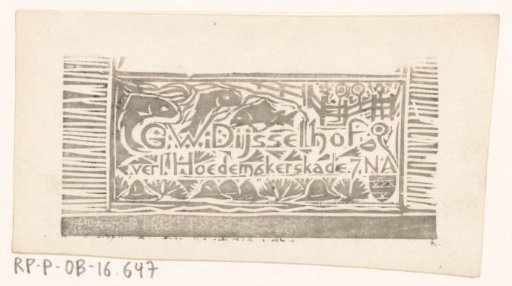 Visiting card of Gerrit Willem Dijsselhof