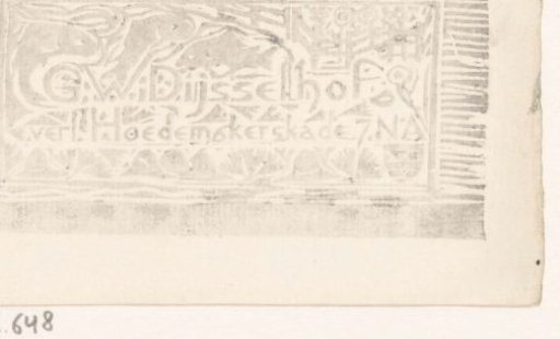 Visiting card of Gerrit Willem Dijsselhof