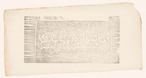 Visiting card of Gerrit Willem Dijsselhof