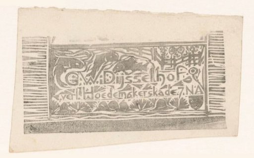 Visiting card of Gerrit Willem Dijsselhof