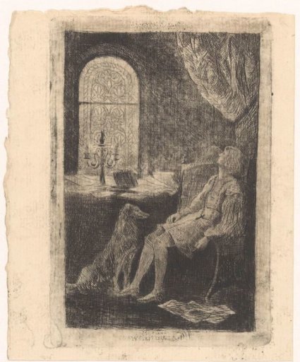 Man and Dog Sitting at a Table