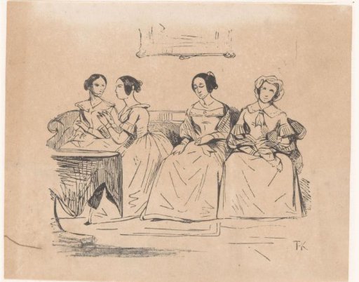 Four Women on a Sofa Set