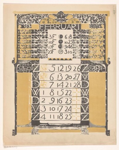 Calendar page February 1899