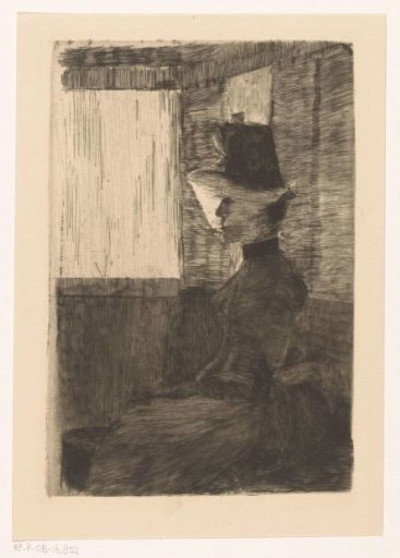 Veiled Woman in a Train Compartment