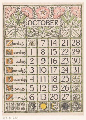 Calendar page for October 1900