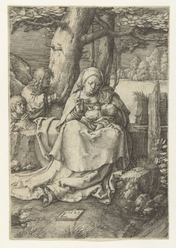 Mary with Child, an Angel and a Boy