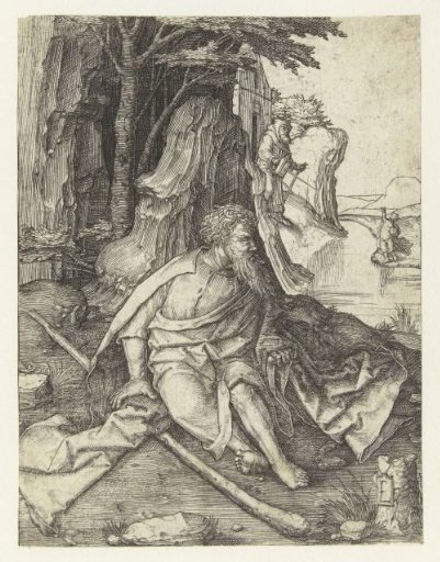 Saint Christopher on the bank of a river