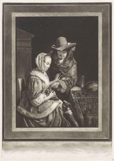 A Man and a Woman with Two Dogs