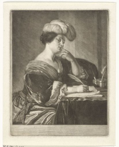 Portrait of a woman writing