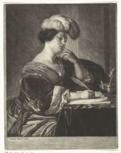 Portrait of a woman writing