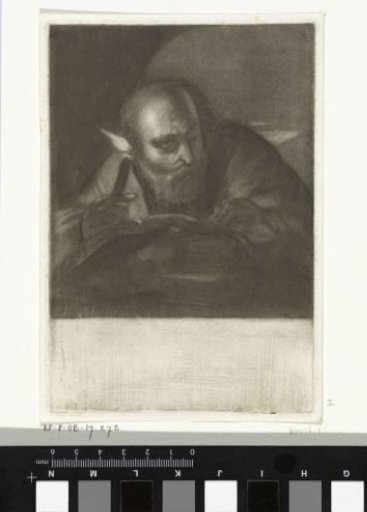 An Old Man Reading by Candlelight