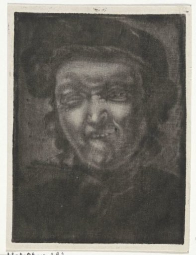 Man with a distorted face