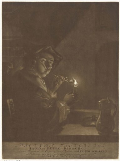 Man Lighting His Pipe