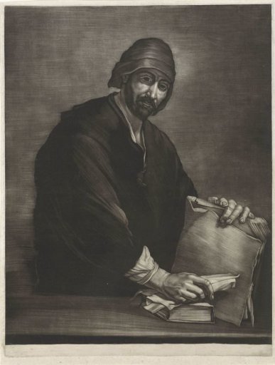 Philosopher with a Book and a Scroll