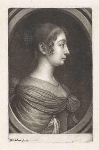 Portrait of a young woman, in profile