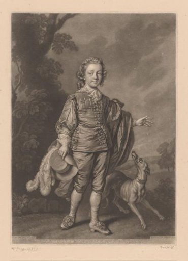 Portrait of John Prideaux Bassett with his dog
