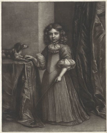 Portrait of a boy with a dog