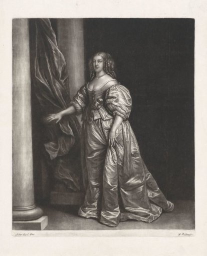 Portrait of a woman by a curtain