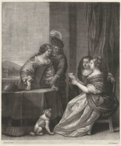 A Woman Reading a Letter on a Terrace
