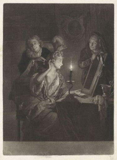 Woman before a Mirror by Candlelight