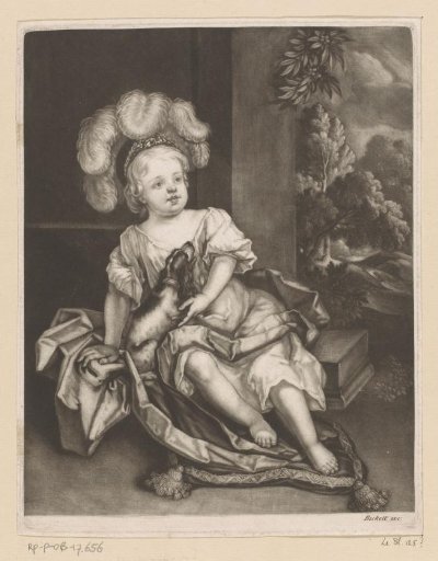 Portrait of a child with a dog, possibly William, Duke of Gloucester