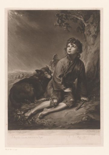 Shepherd boy with a dog