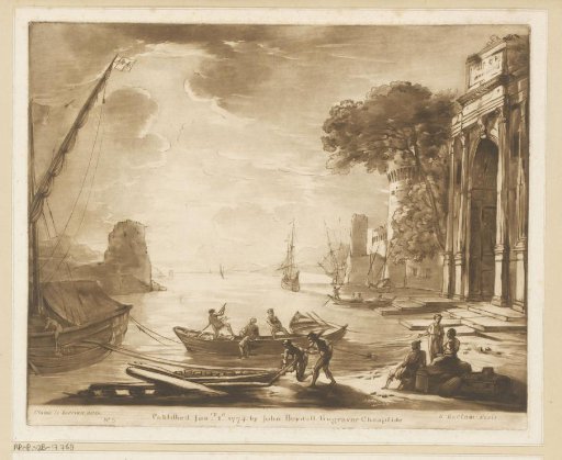 Harbour view with sunset and a Roman gate