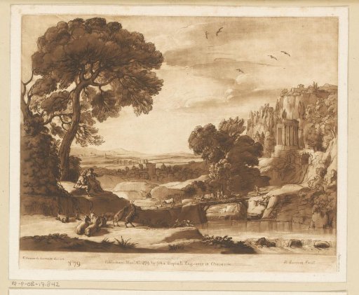 Landscape with wooden bridge and Temple of the Sybil