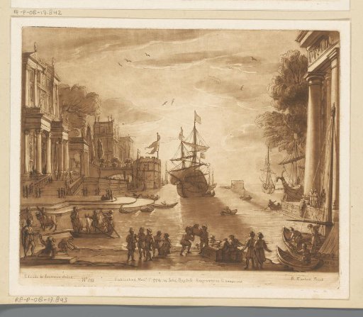 Seaport with Odysseus returning Chryseïs to Chryses