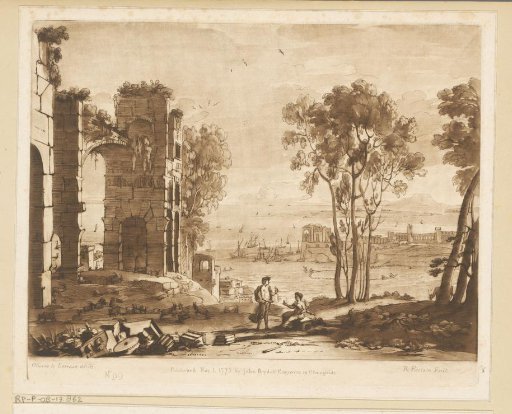 Coastal View with Ruin and Apollo with the Sibyl of Cumae