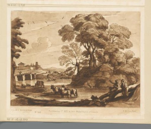 Landscape with Cattle, a Shepherdess and a Shepherd Pointing to a Village