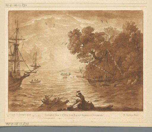 Sea View with a Sketcher Sitting on the Coast