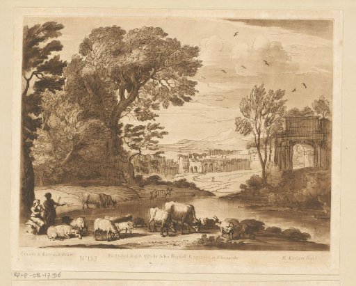 Landscape with Oxen Grazing on a Bank and the Arch of Titus