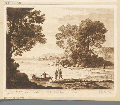 Coastal landscape with the embarkation of Carlo and Ubaldo