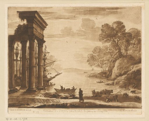 Coastal view with Ezekiel mourning over the destruction of Tyre