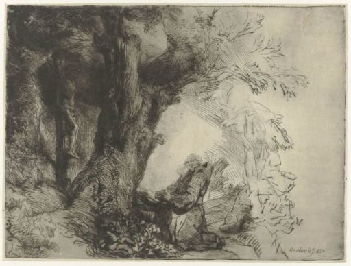 St Francis Kneeling in Prayer beneath a Tree