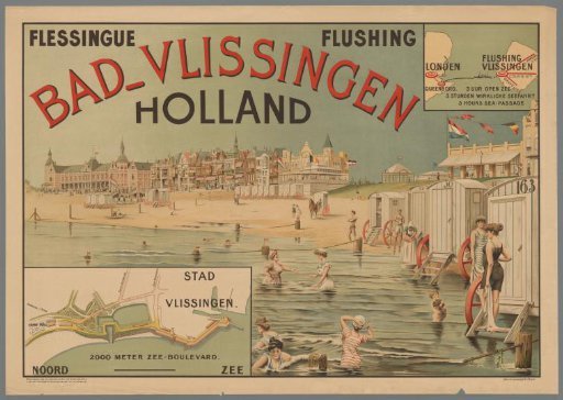 Bad-Vlissingen Holland. Flessingue. Flushing. London - Queensboro - Vlissingen. 3 hours open sea. 3 Stunden wirkliche Seefahrt